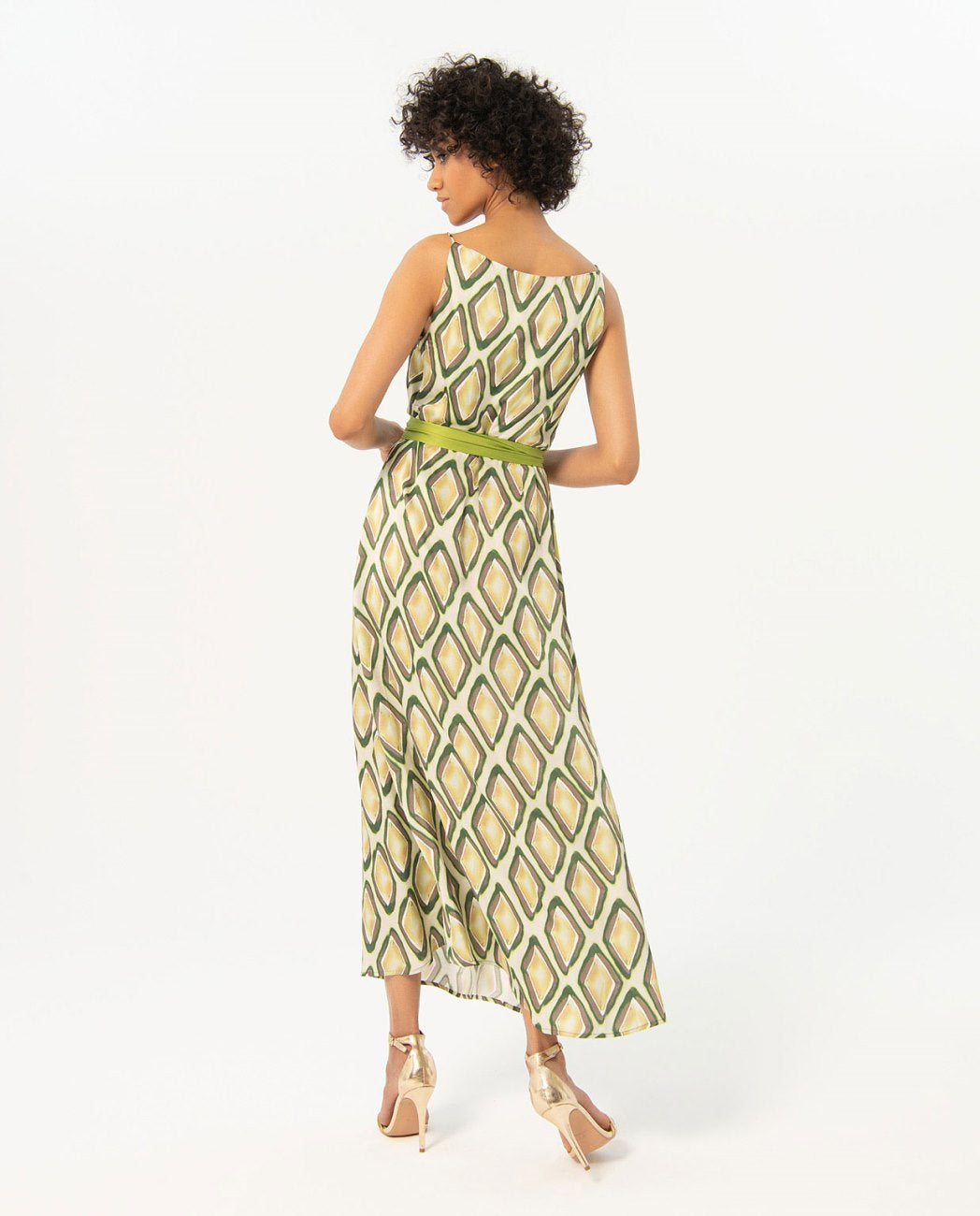 Surkana Tisa Draped Green Dress