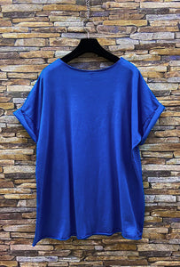 T-shirt top in Cobalt