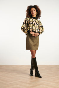 Smashed Lemon Khaki Skirt