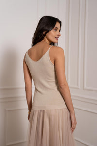 Choklate Eve Lurex knit Cami Camel