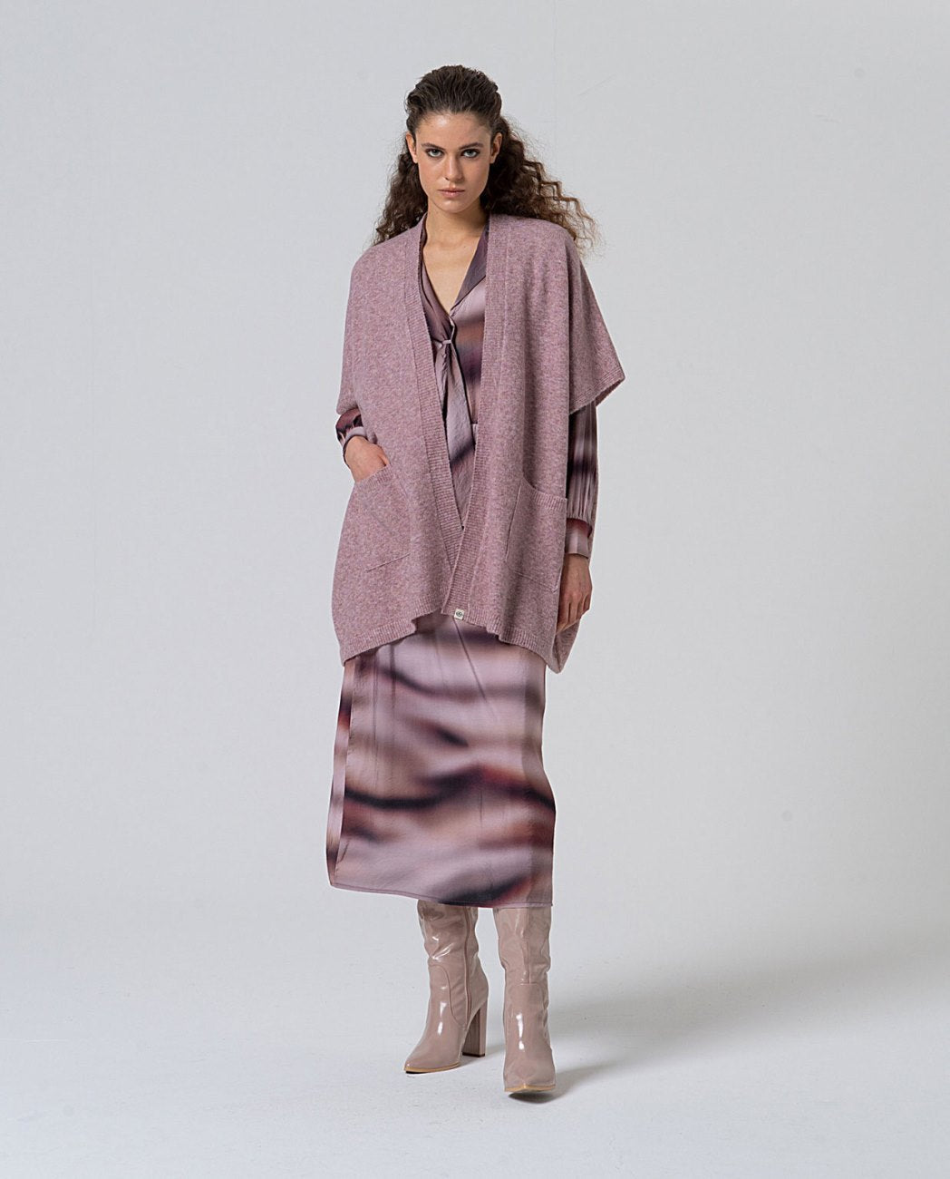 Surkana Dusky pink cardi/poncho