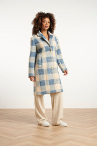 Smashed Lemon Tori Boucle Coat Blue