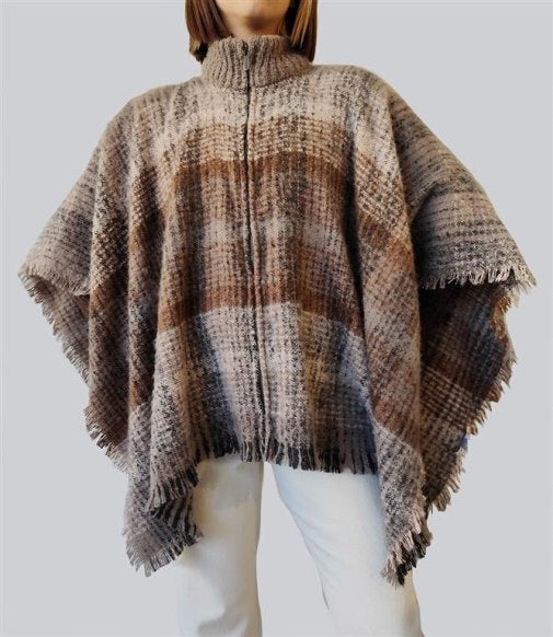 Surkana Poncho with Zip Neutrals