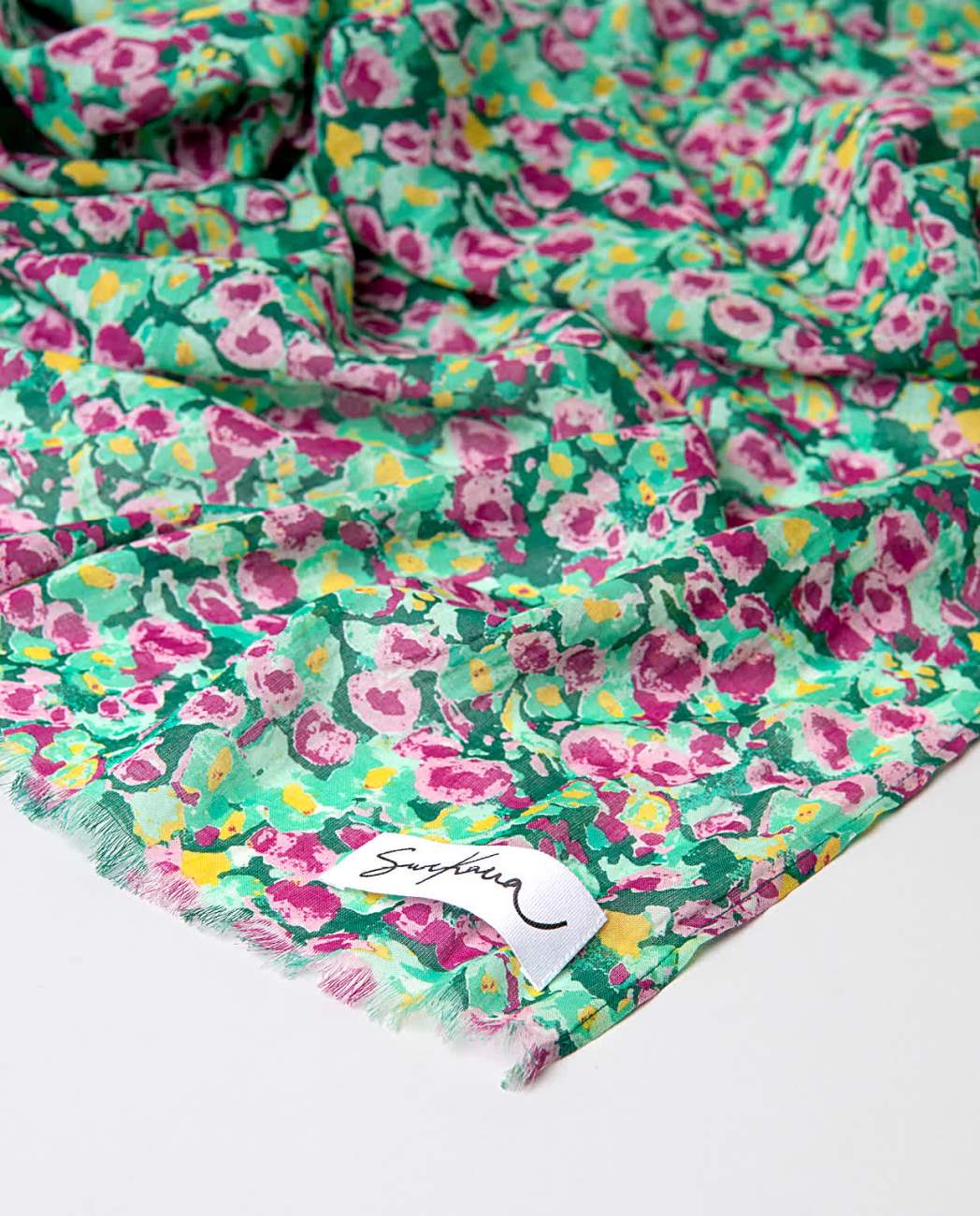 Surkana Scarf / wrap teal floral