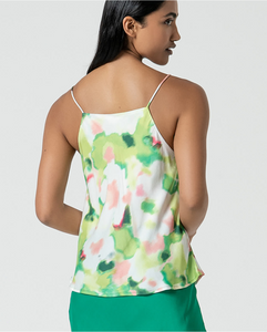 Surkana Ryen green printed strap top