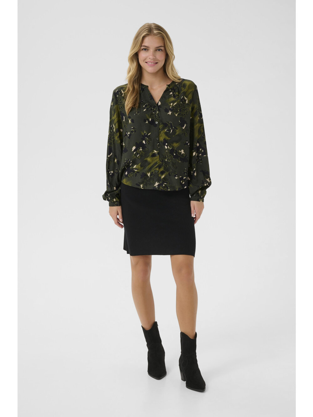 CREAM Tiah Riffle Green Top