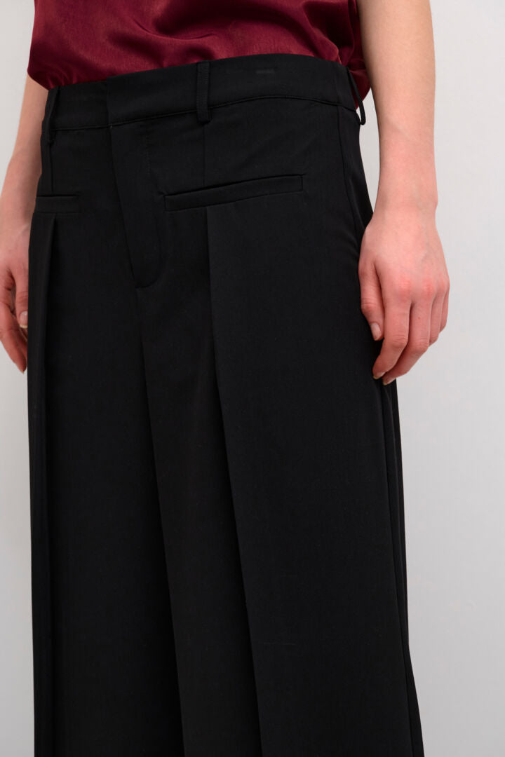 CREAM Bito Wide Leg Trousers Black