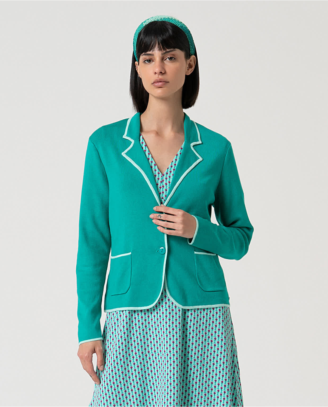 Surkana Blazer in Aqua