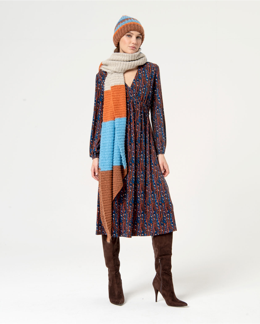 Surkana Long Chunky Scarf Blue