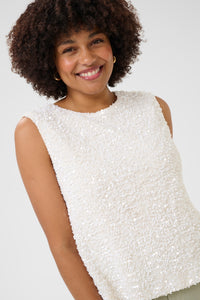CREAM Sequin top in Ivory