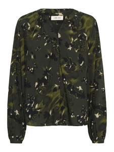 CREAM Tiah Riffle Green Top