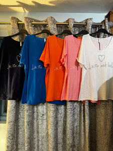 T-shirt top in Cobalt