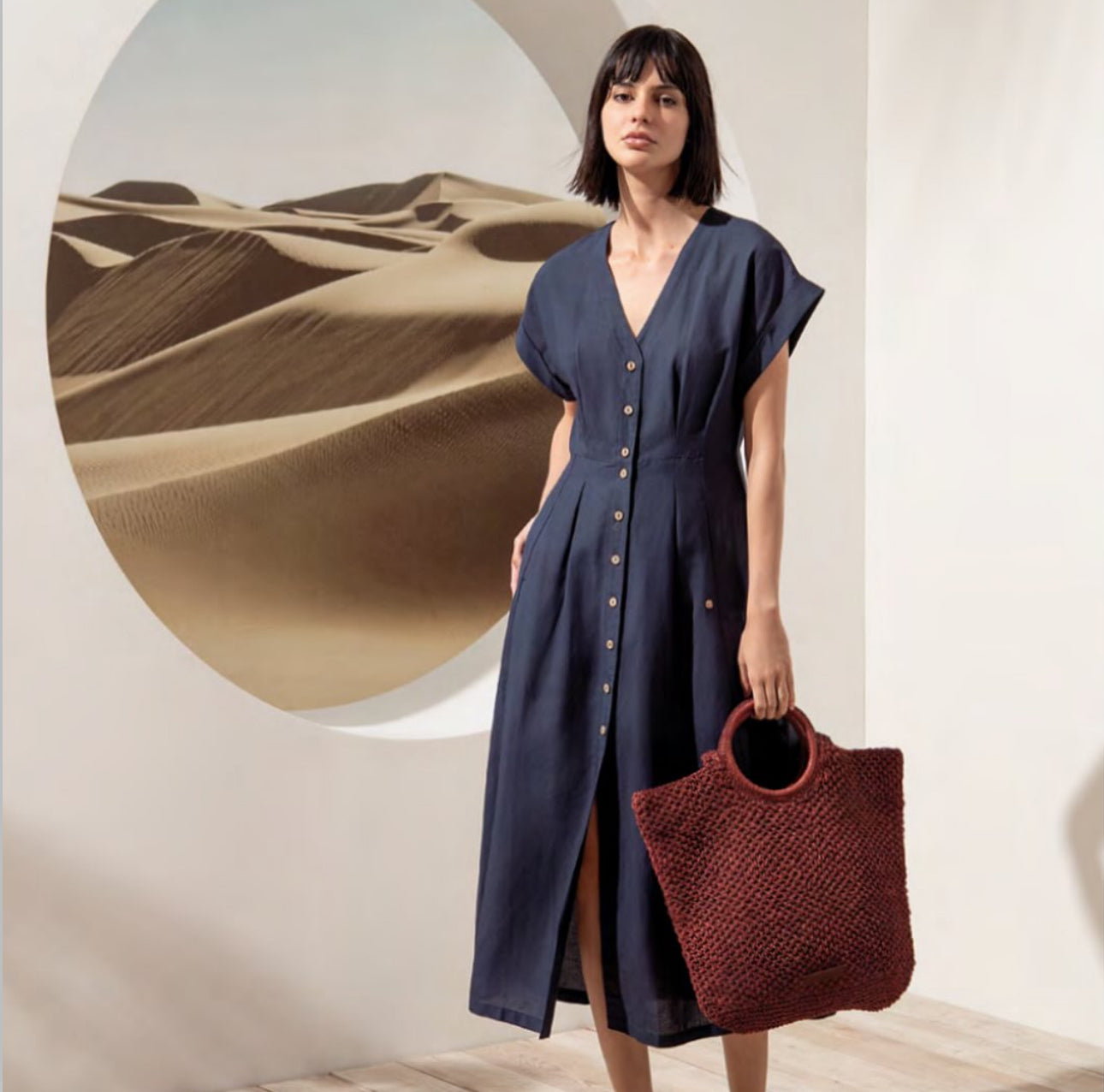 Surkana Tink Dress in Navy