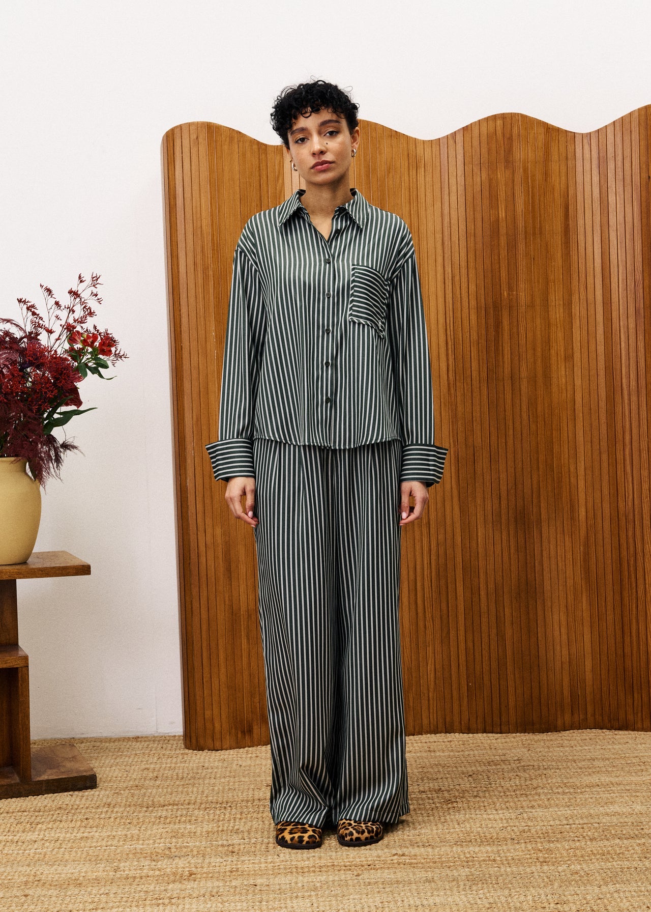 FRNCH Chester stripe Shirt Jacket