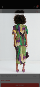 Angel Sleeve Wrap-style Dress Khaki purple