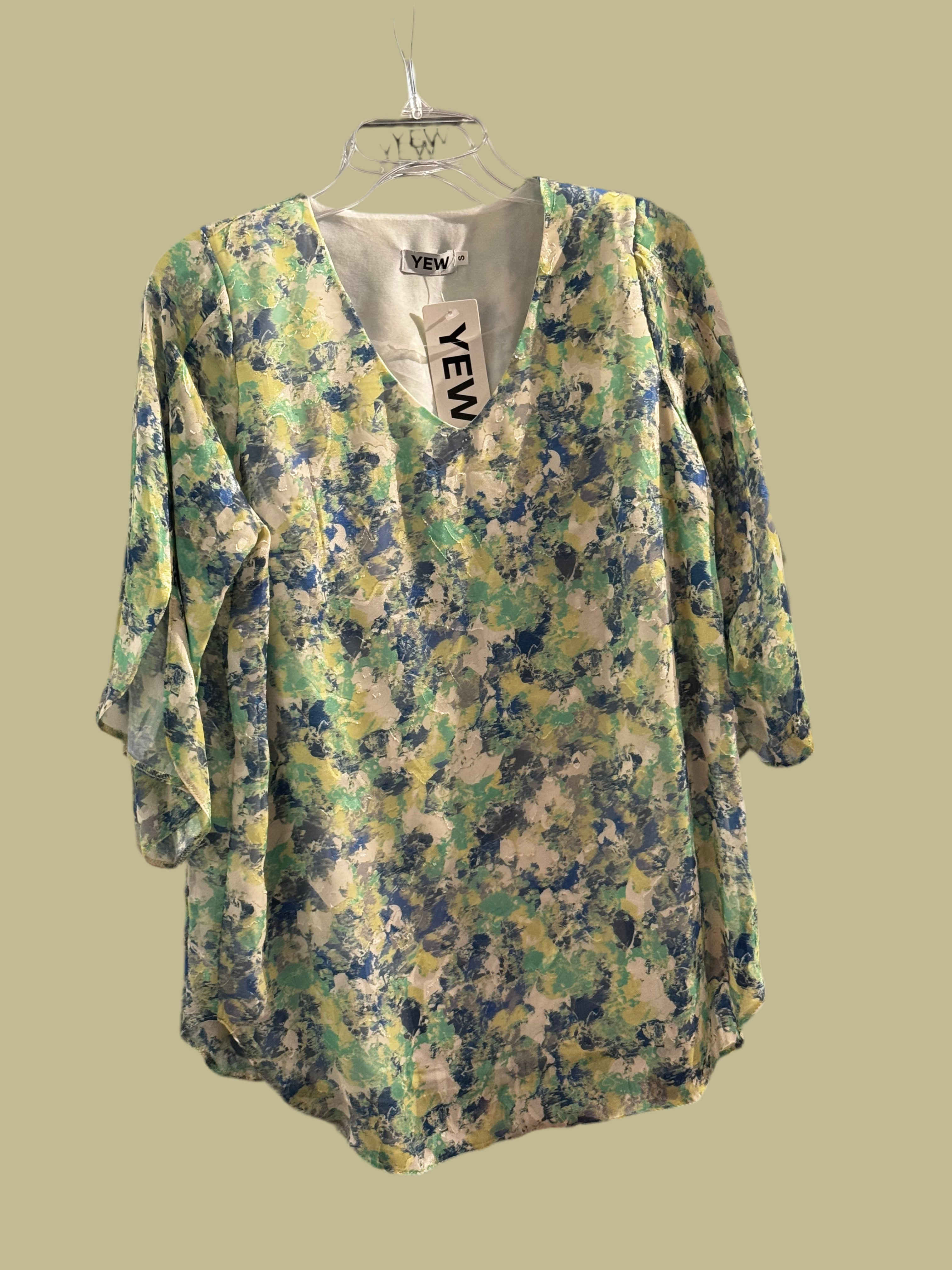 Yew chiffon style lemon/green top