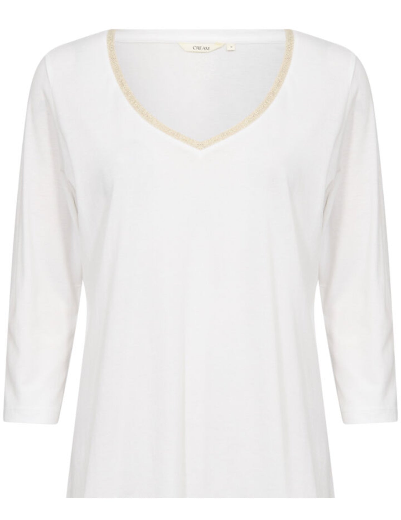 CREAM Naia White v-neck 3/4 sleeve t-shirt