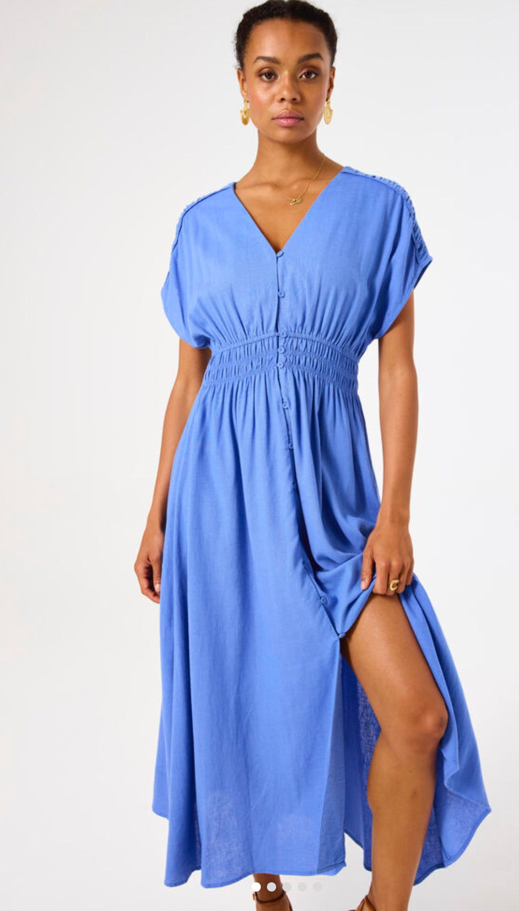 Garcia Blue linen look dress