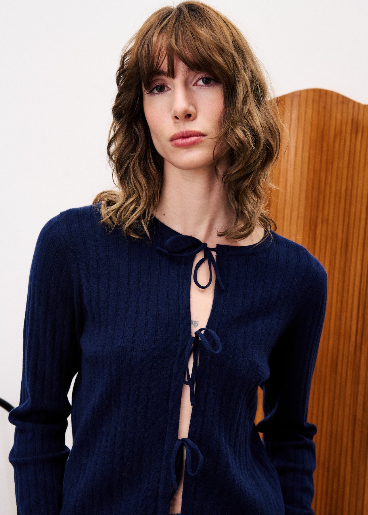 FRNCH Veronique Navy Cardi