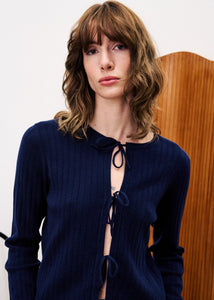 FRNCH Veronique Navy Cardi