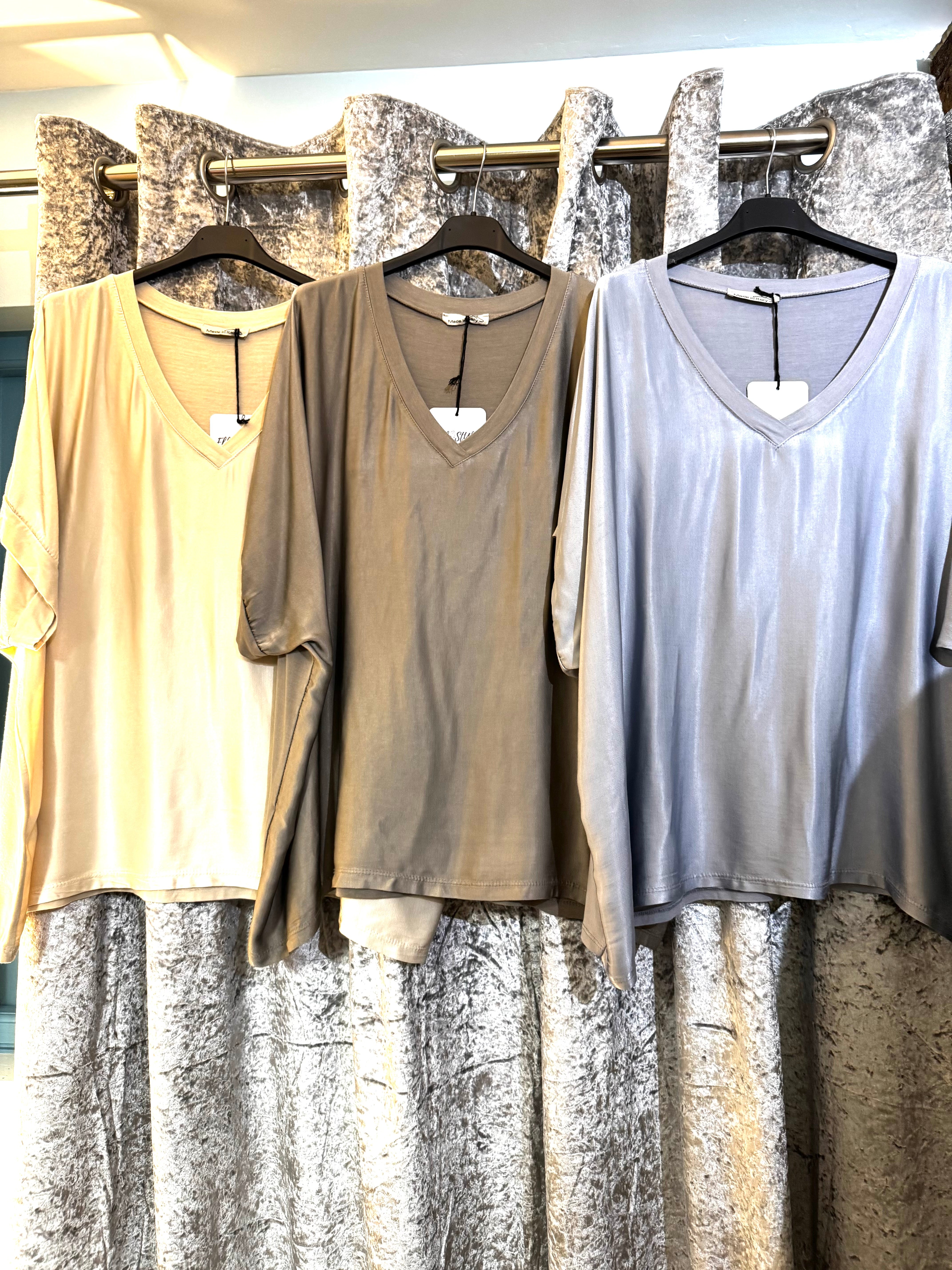 Lia top in Silver Grey blue