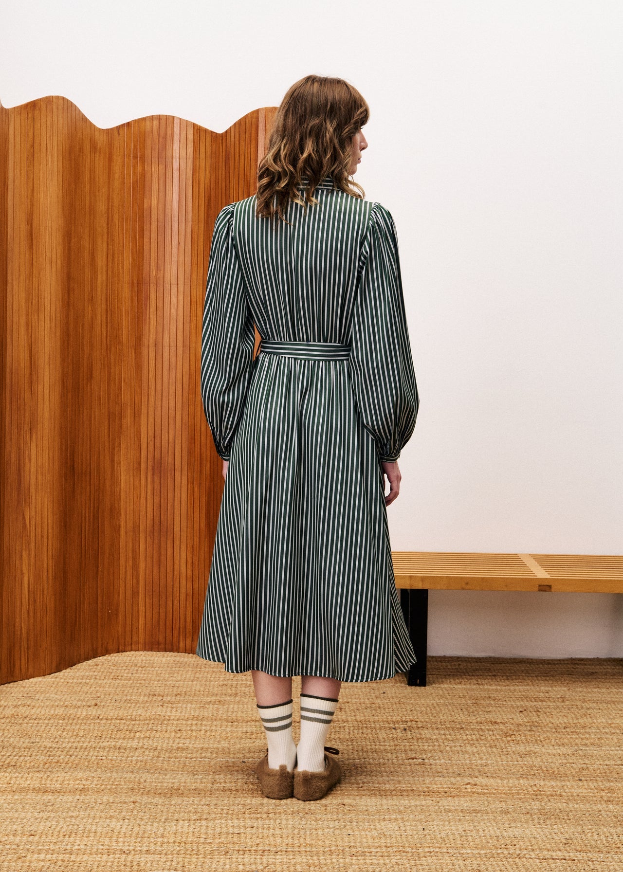 FRNCH Menthe stripe dress