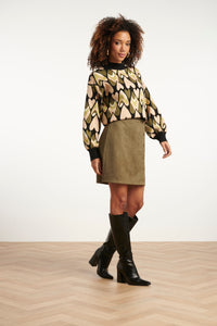 Smashed Lemon Khaki Skirt