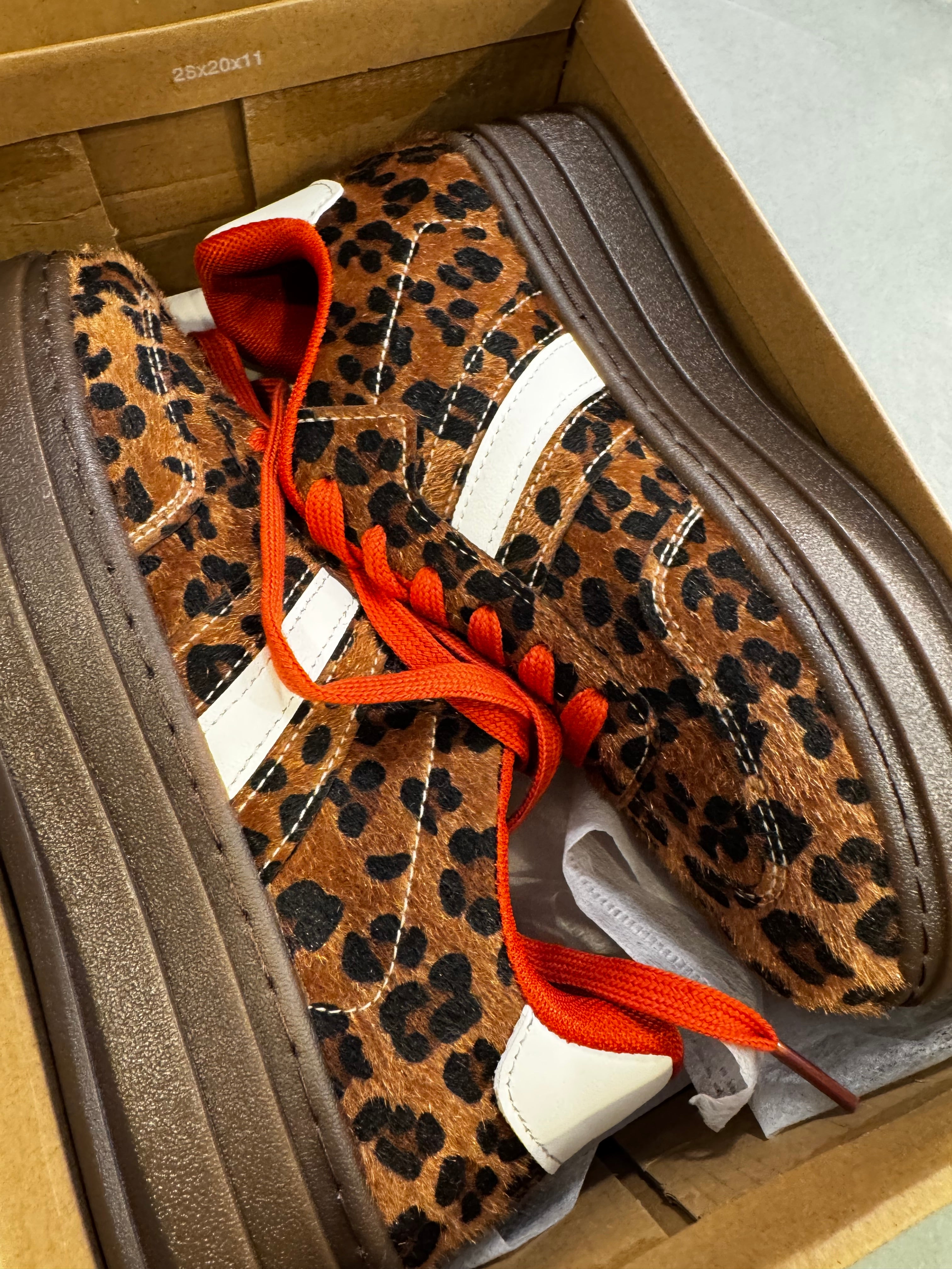 Leopard print trainers pop of orange