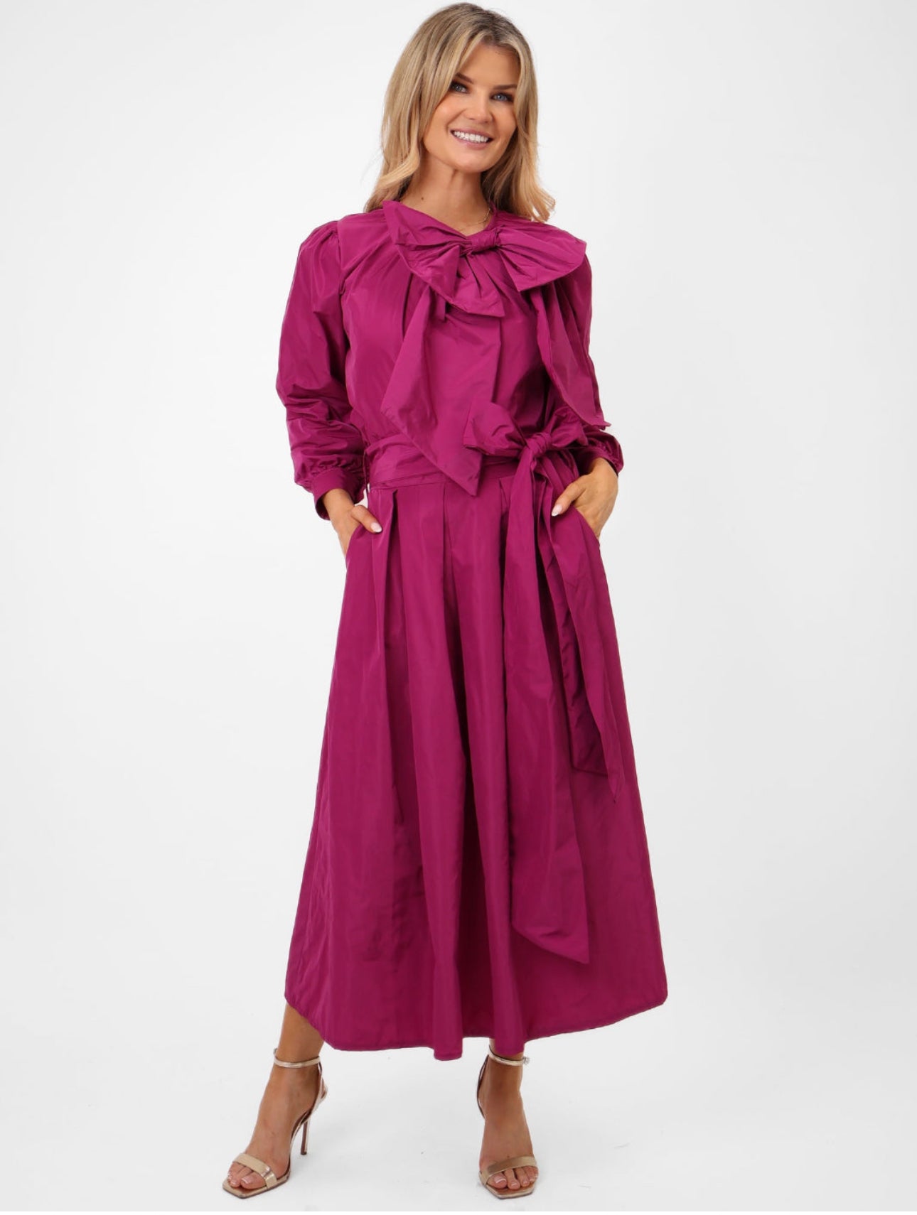 Kate & Pippa Magenta Aria Taffeta Top