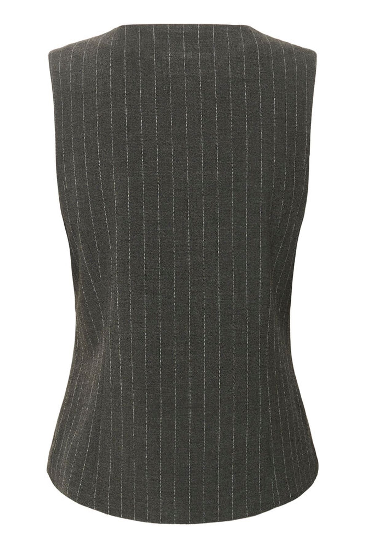 CREAM Grey Pin Stripe Waistcoat