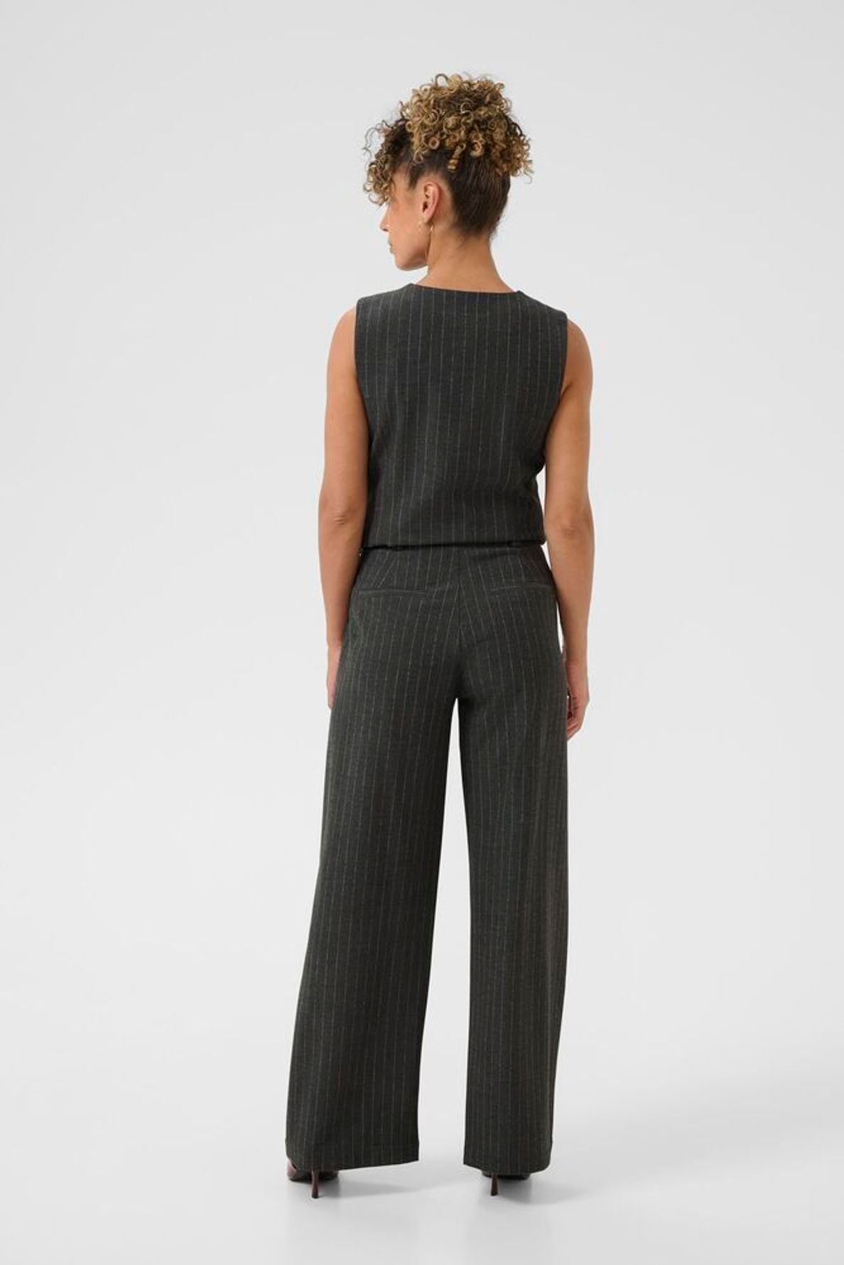 CREAM Grey Pin Stripe Trousers