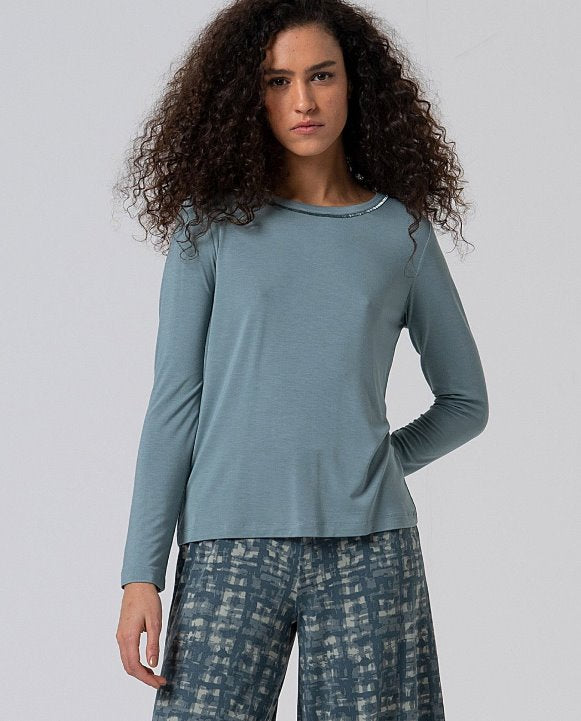 Surkana Bamboo Top Muted Aqua