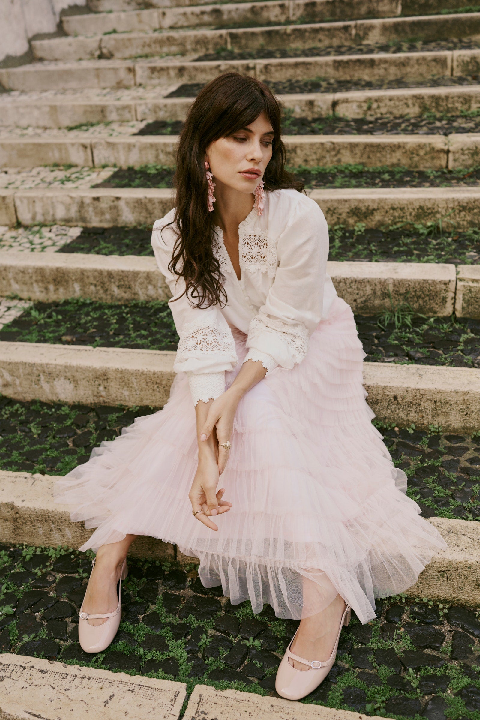 CREAM Eta Tulle Skirt pink