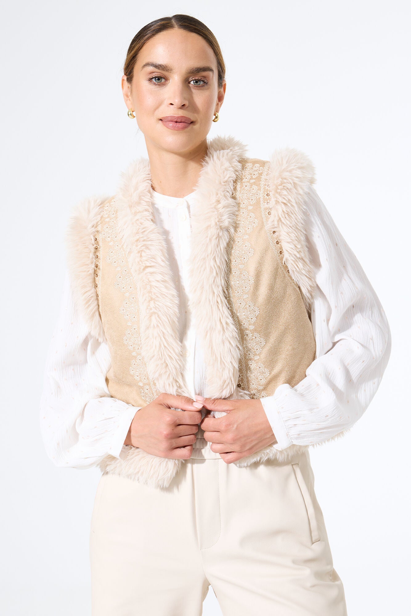 Garcia Faux Suede Gilet Jacket