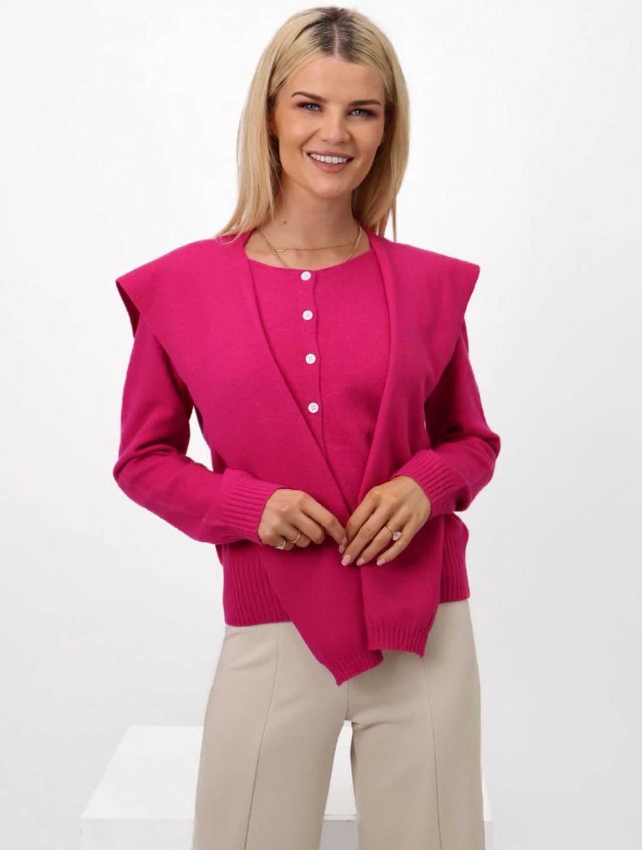 Kate & Pippa Fern Cardi in Cerise