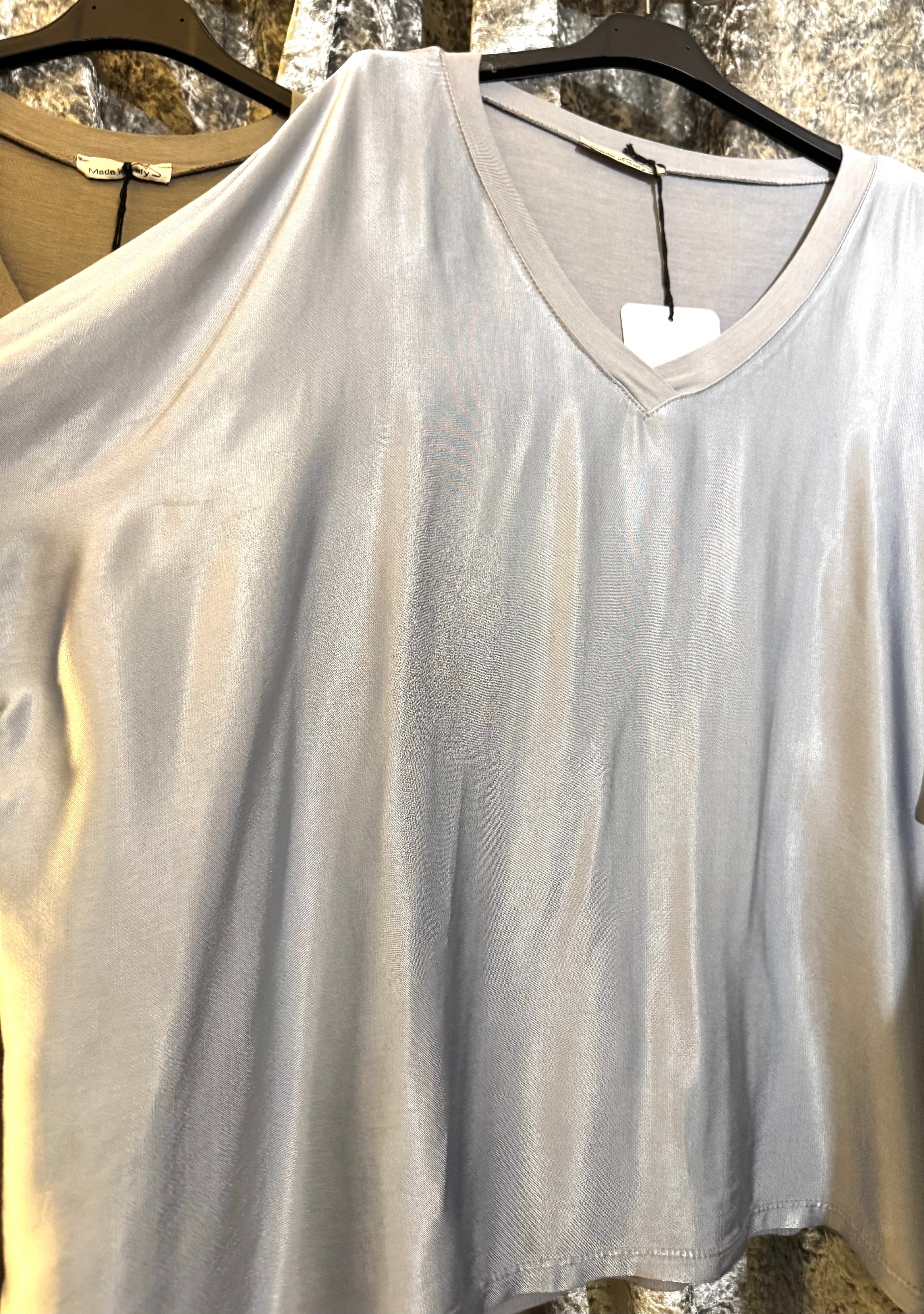 Lia top in Silver Grey blue