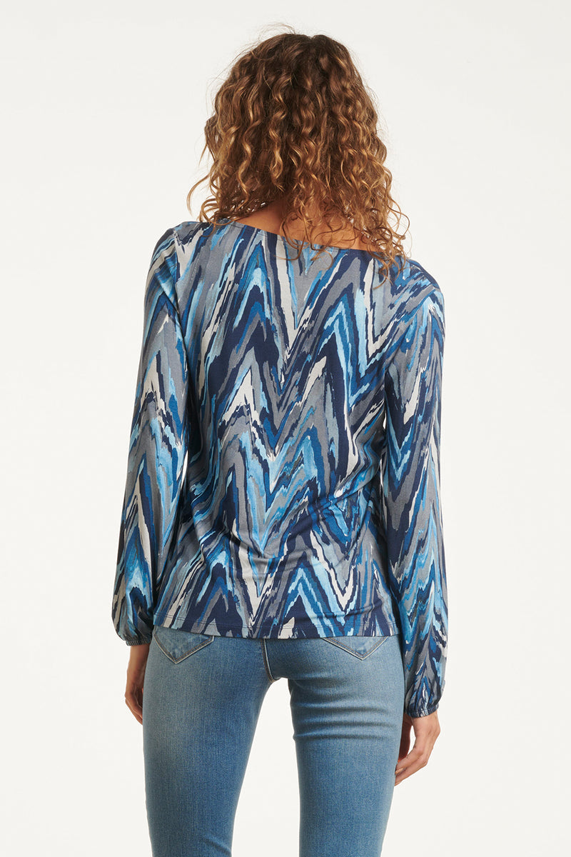 Smashed lemon Blue & Silver grey top