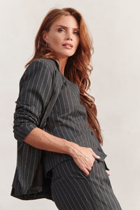 Smashed Lemon Grey Pinstripe Jacket