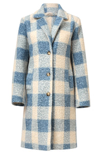 Smashed Lemon Tori Boucle Coat Blue