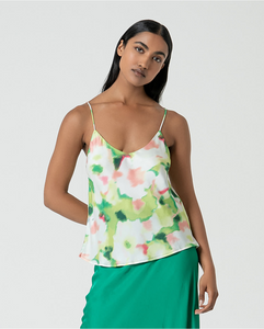 Surkana Ryen green printed strap top