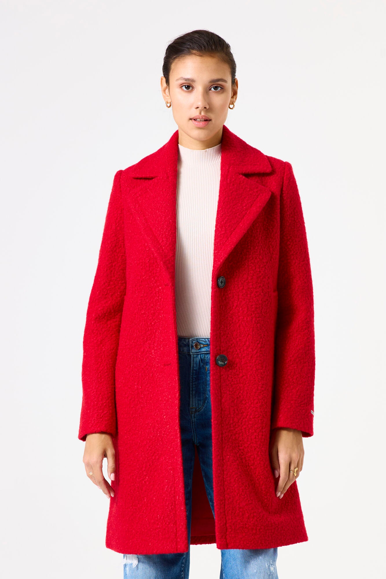Garcia Red Boucle Coat