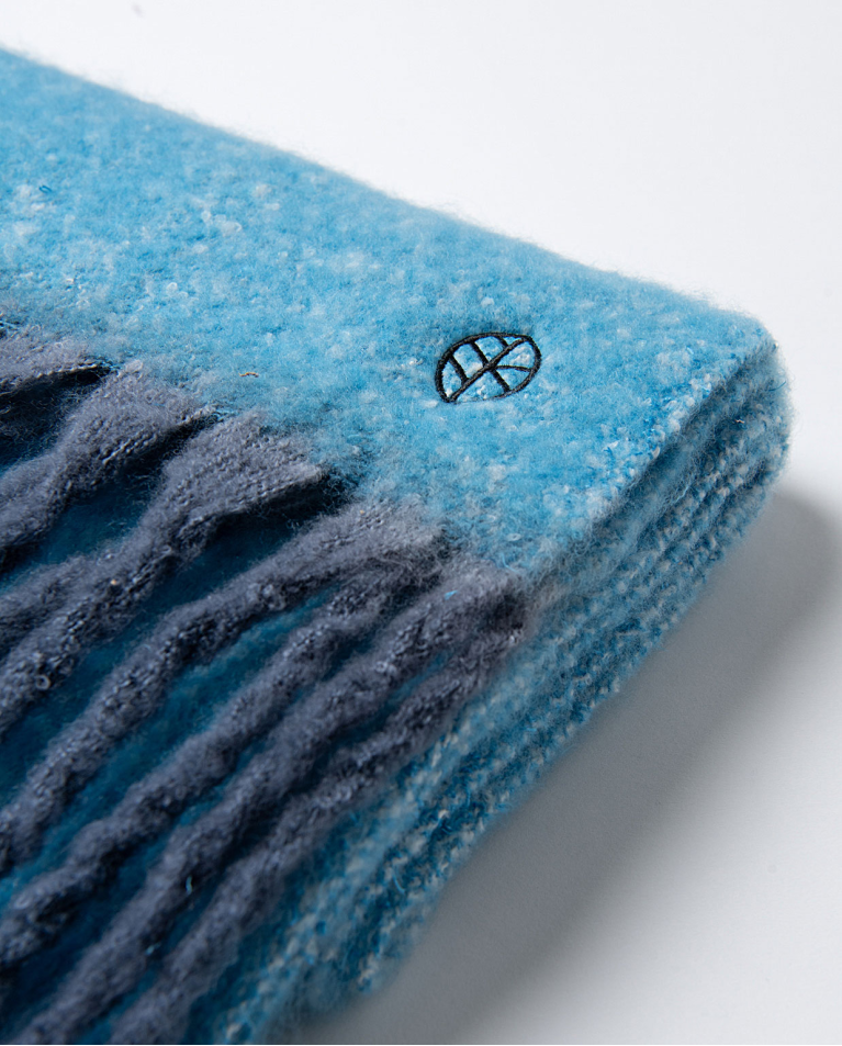 Surkana soft Blue fringe scarf