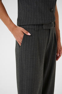 CREAM Grey Pin Stripe Trousers