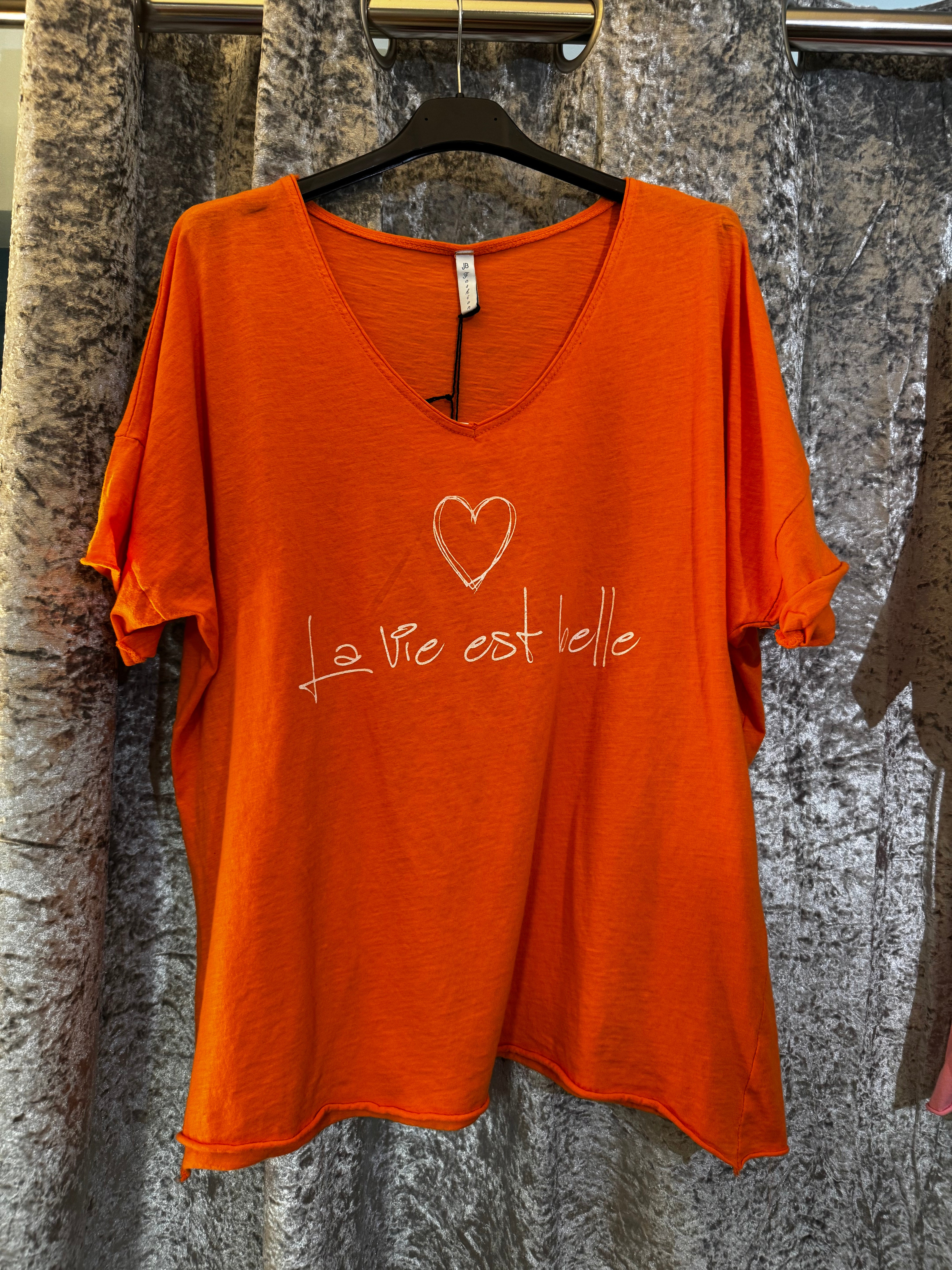 T-shirt top in Orange