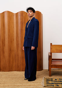 FRNCH Navy Wide Leg Trousers