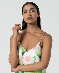 Surkana Ryen green printed strap top