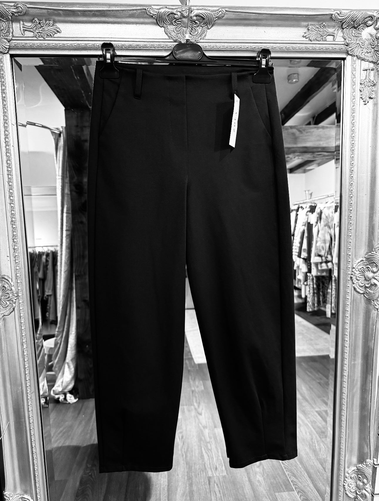 Zola Pin Tuck Trousers in Black