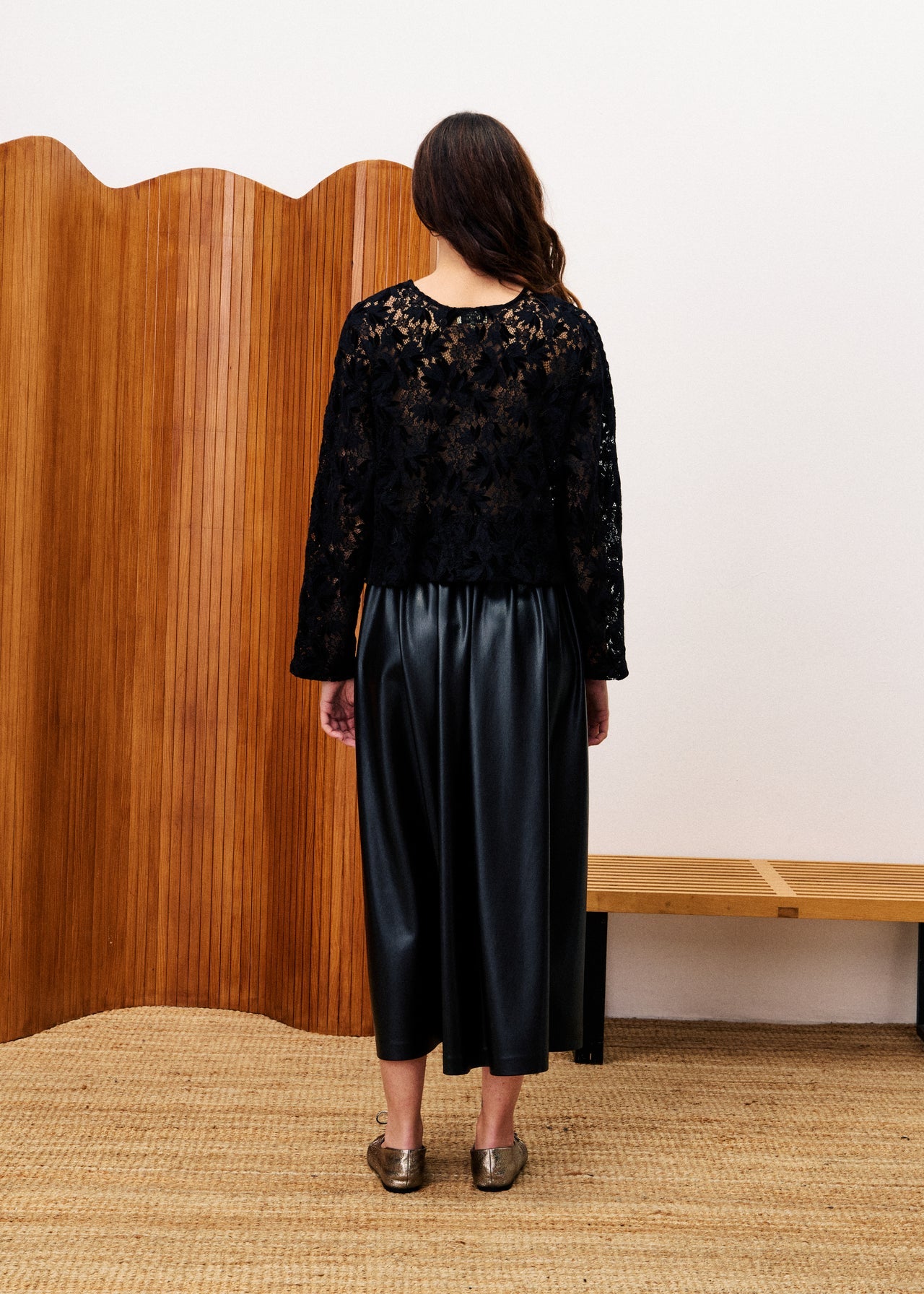 FRNCH Nikita black top/ cardi
