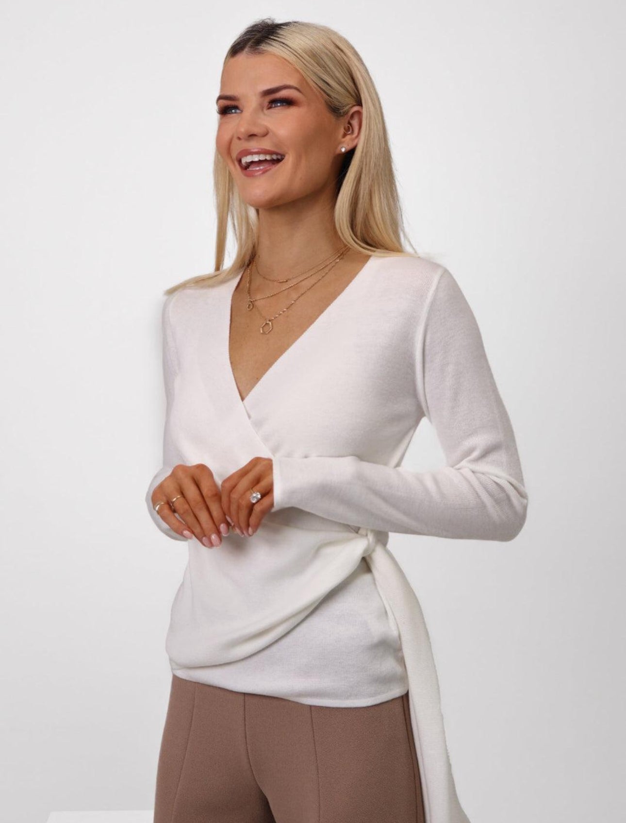 Kate & Pippa Drew top White