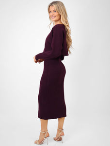 Kate & Pippa Amelia knit Dress Mulberry